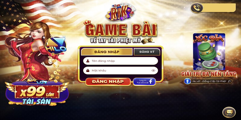 Không gian game bài trực tuyến đổi thưởng RikVip