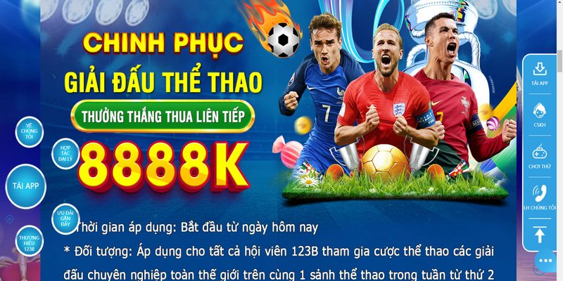 123B nhà cái tặng tiền khi chinh phục các giải đấu thể thao